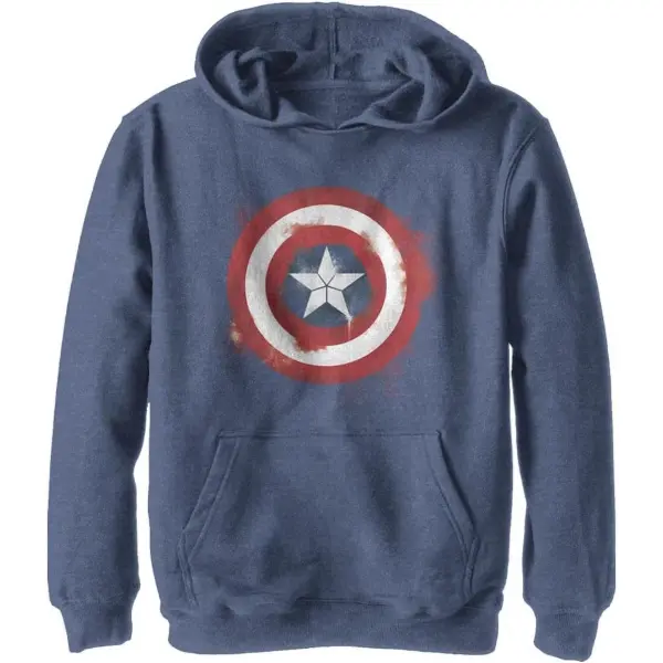 Felpa con cappuccio per bambini con logo di Capitan America effetto spray