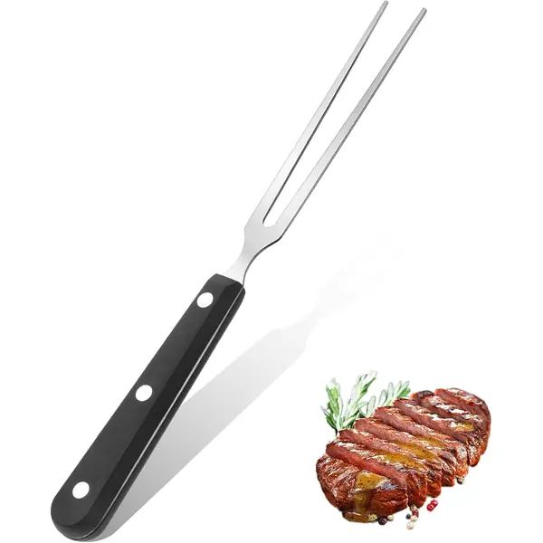 Forchettone da arrosto in acciaio inox con manico lungo