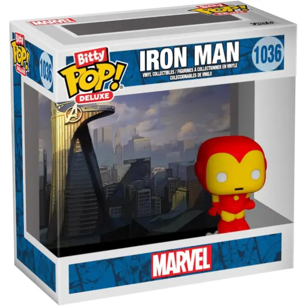 Funko Bitty Pop Deluxe con Iron Man e la Torre degli Avengers in miniatura