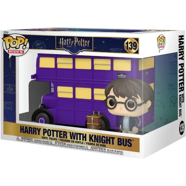Funko Pop Ride Super Deluxe con l autobus Nottetempo a tre piani viola