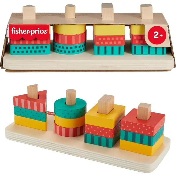 Fisher-Price Impilatore di Forme in Legno 12 forme