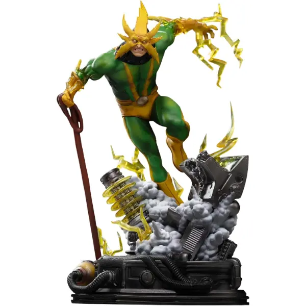 Statua da collezione Iron Studios di Electro in scala uno a dieci con diorama
