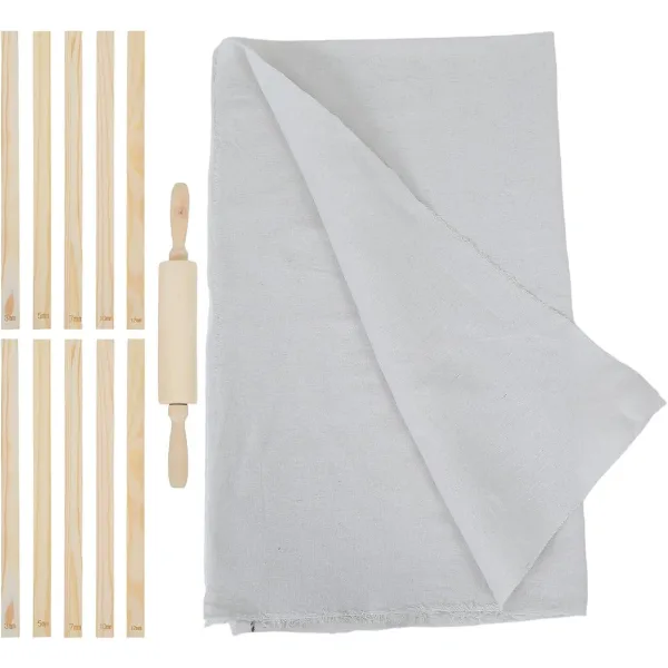 Kit GARVALON di 12 utensili per ceramica con guide per mattarello