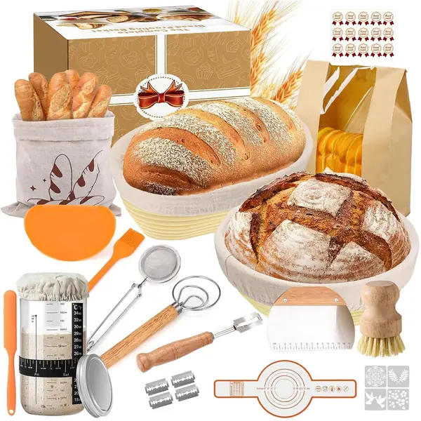 Kit 31 pezzi con cestini di lievitazione per panificazione casalinga