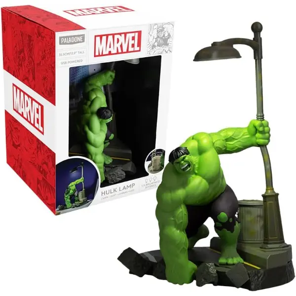 Lampada diorama Marvel di Hulk con scena in rilievo retroilluminata