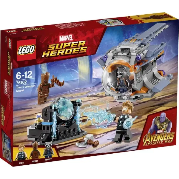 Set LEGO 76102 Super Heroes della ricerca dell arma suprema di Thor