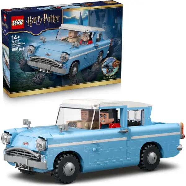 Set LEGO Harry Potter della Ford Anglia volante azzurra con funzione di gioco
