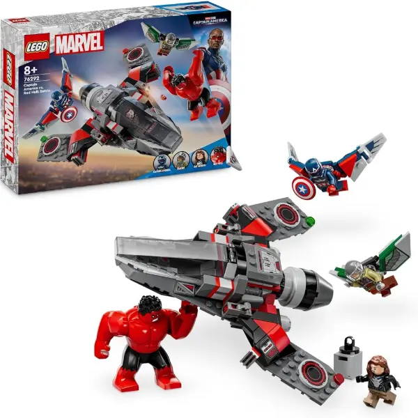 Set LEGO Marvel con Capitan America contro Hulk Rosso e aereo