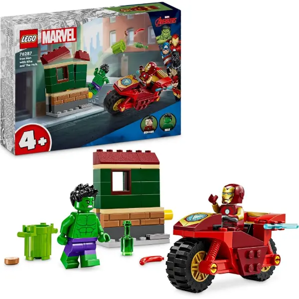 Set LEGO Marvel con Iron Man in moto, Hulk e una casa da demolire
