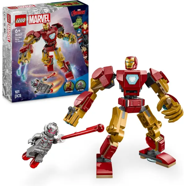 Set LEGO Marvel con il robot mech di Iron Man contro Ultron