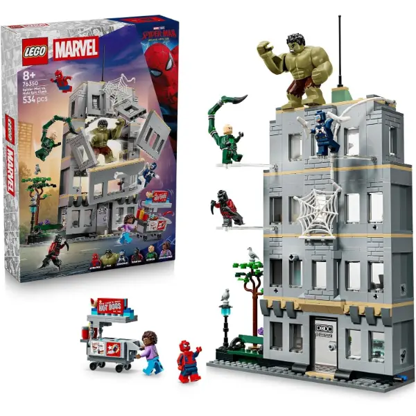 Set LEGO Marvel dello scontro epico tra Spider-Man e Hulk con figure snodabili