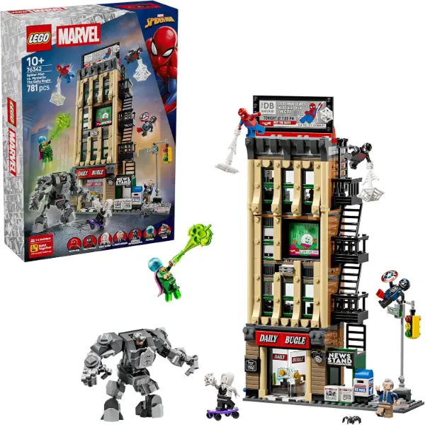 Set LEGO Marvel di Spider-Man contro Mysterio con l edificio del Daily Bugle
