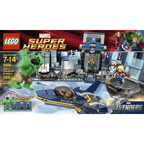 Set LEGO Marvel Super Heroes 6868 con l'Helicarrier e la fuga di Hulk