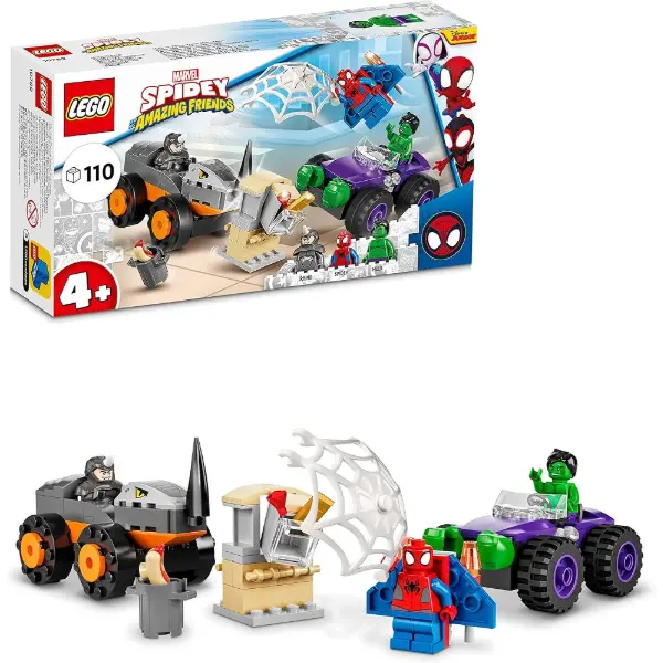 Set LEGO Marvel Spidey con Hulk e Rhino sui monster truck