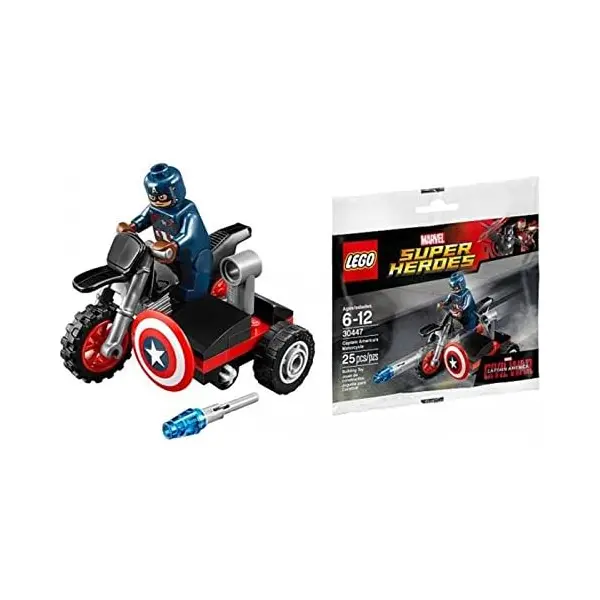 Polybag LEGO 30447 con la moto di Capitan America e la minifigure