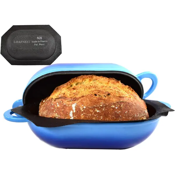 LoafNest stampo rettangolare in ghisa con inserto in silicone per pane in cassetta