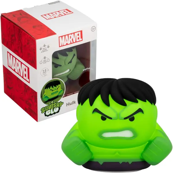 Luce notturna Marvel Hulk SquishyGlo in silicone morbido