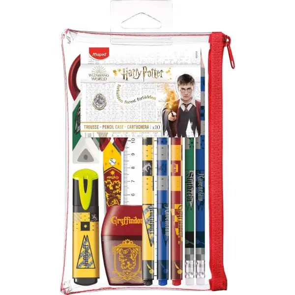 Astuccio scolastico Maped Harry Potter attrezzato con dieci pezzi
