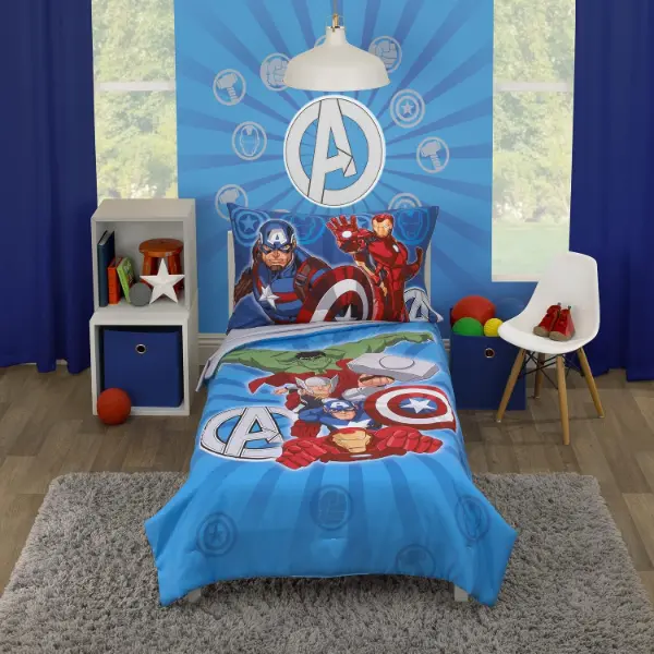 Parure da letto Marvel Avengers Team da quattro pezzi per bambini