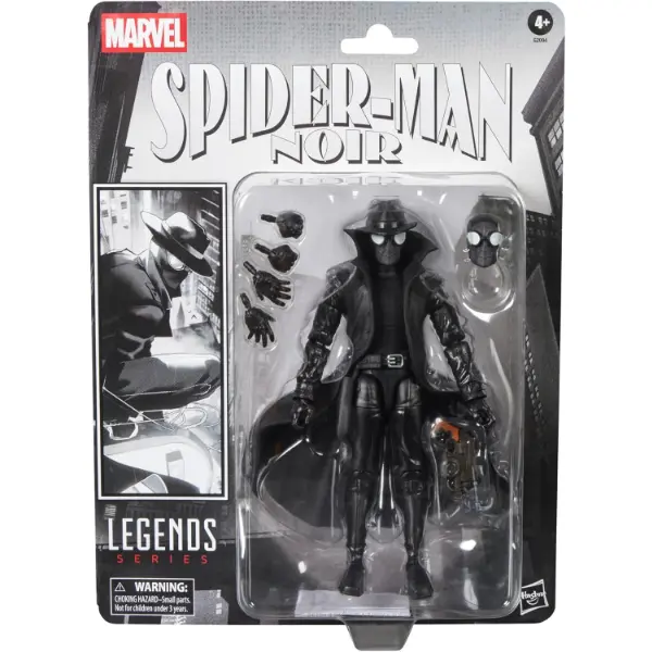 Action figure Marvel Legends di Spider-Man Noir con cappotto e cappello anni trenta