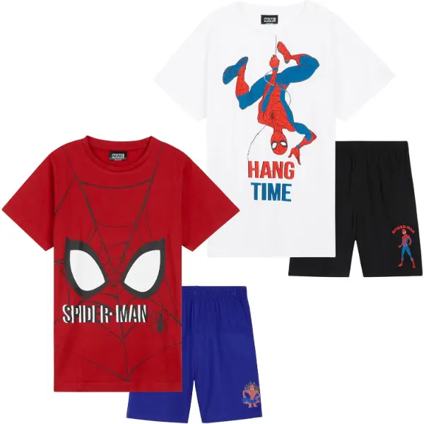 Confezione da due pigiami corti Marvel di Spiderman per bambino