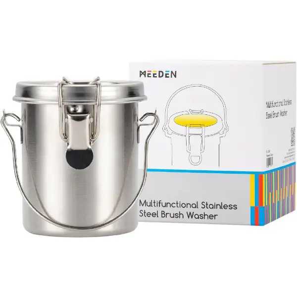 MEEDEN lavapennelli ermetico portatile in acciaio inox per pittura a olio