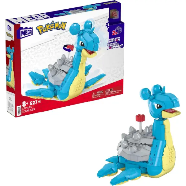Set di costruzioni MEGA Pokemon Lapras blu da cinquecentoventisette pezzi