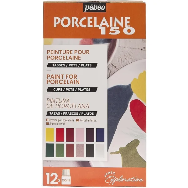 Set di 12 colori per porcellana Pebeo 150 in colori assortiti