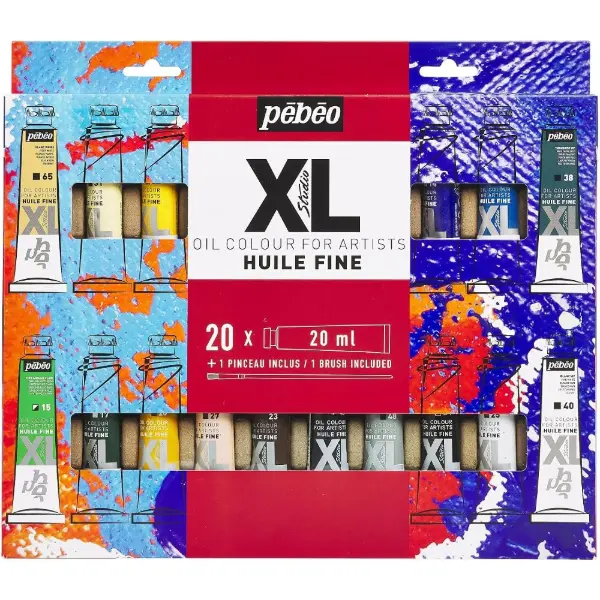 Pébéo Huile Fine XL, cofanetto di 20 tubi di colore a olio