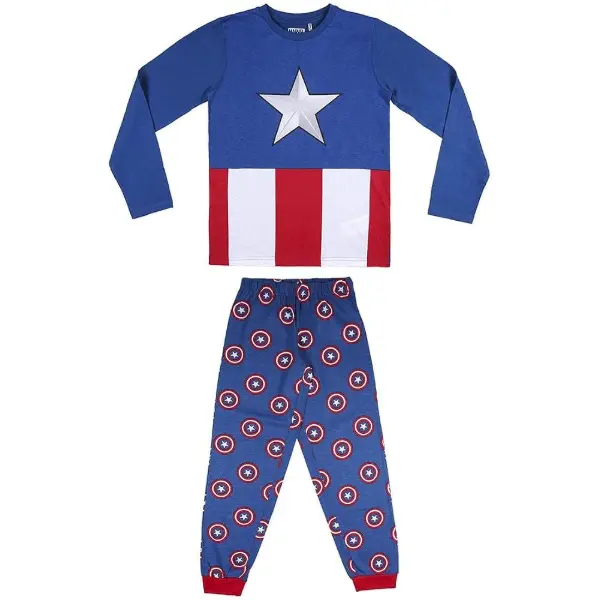Pigiama invernale in cotone per bambino con Capitan America