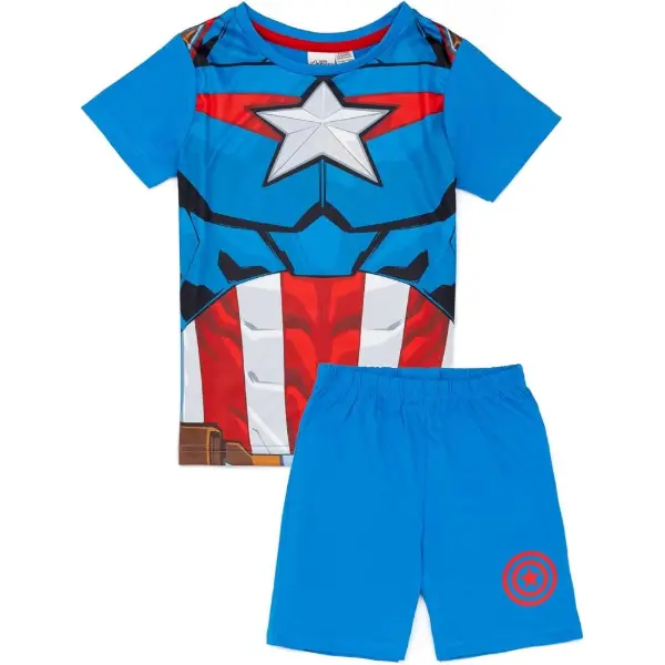 Pigiama estivo da ragazzo con t-shirt e pantaloncini di Capitan America