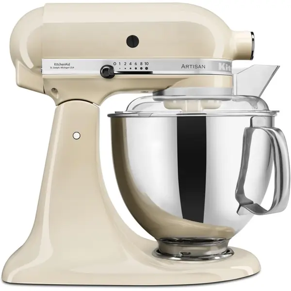 Planetaria KitchenAid Artisan 4,8 L color crema con ciotola in acciaio e accessori per pane e pasta