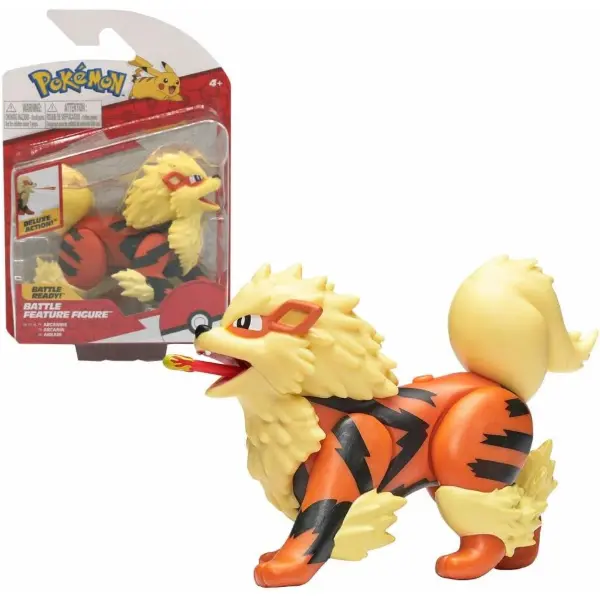 Figura articolata deluxe Pokemon Arcanine della linea Battle Feature