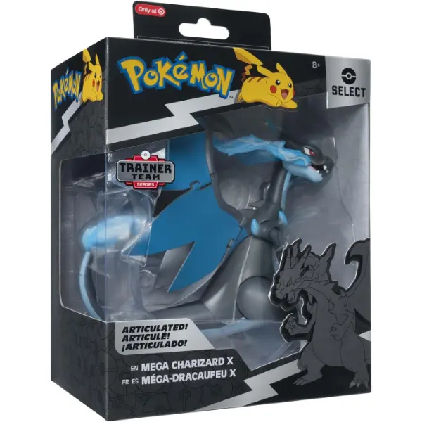 Figura articolata Pokemon Select Mega Charizard X con quindici punti di articolazione