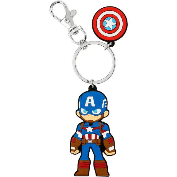 Portachiavi in silicone con ciondolo di Capitan America per zaino