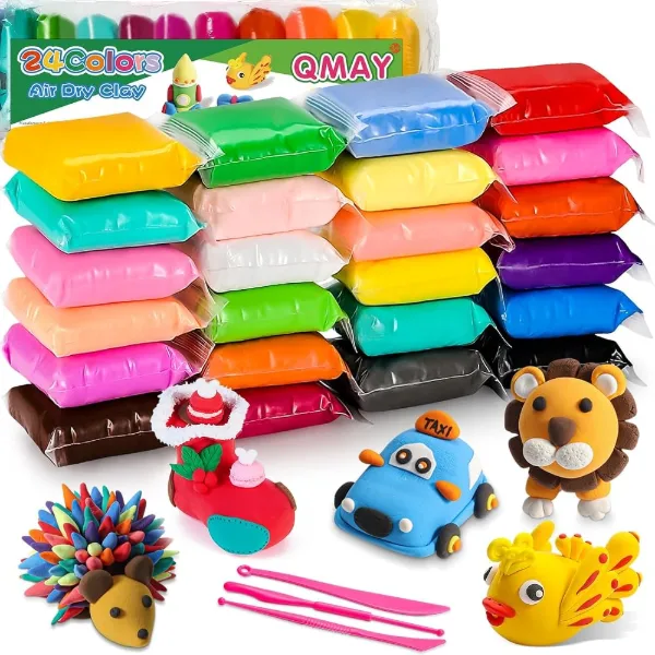 Set di argilla da modellare QMAY in 24 colori ultraleggeri