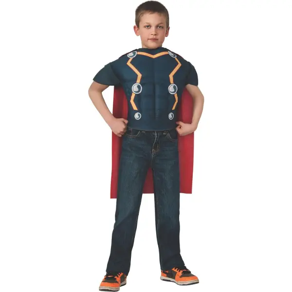 Costume Rubie s di Thor con torso muscoloso imbottito e mantello
