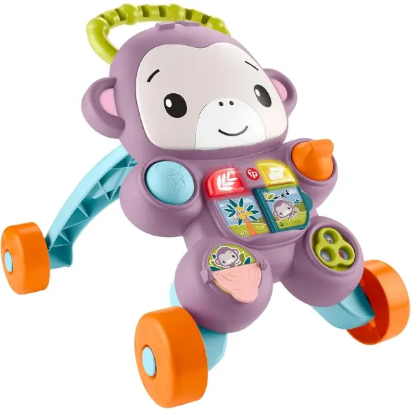 Fisher-Price Scimmietta Viola Primi Passi giocattolo spingibile