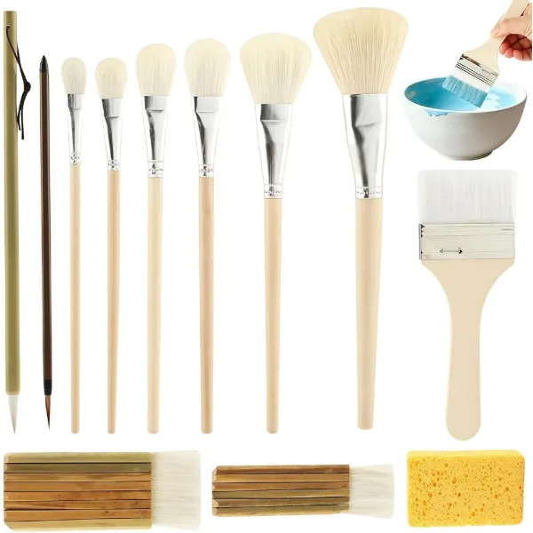 Set di 12 pennelli da smalto per terracotta e ceramica