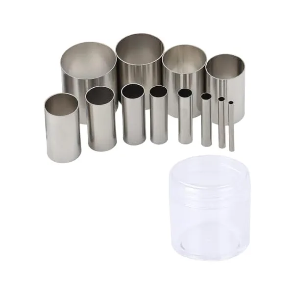 Set di 12 stampi circolari in acciaio inox per argilla