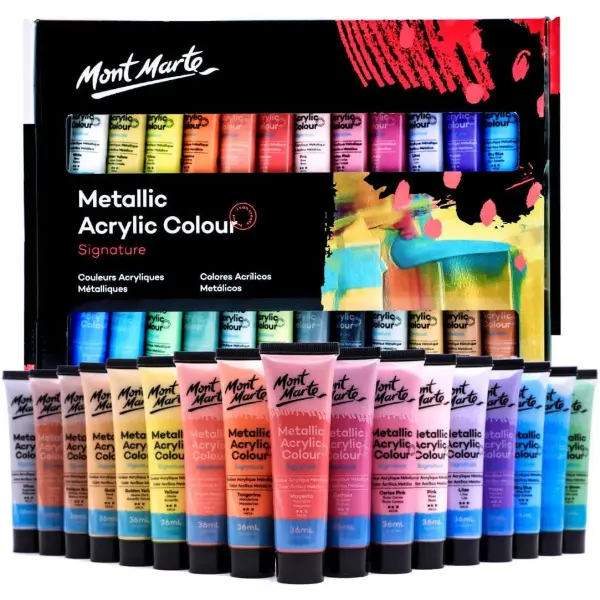 Set di 24 colori acrilici metallizzati da 36 ml