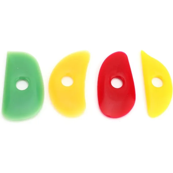 Set di 4 costole in silicone colorate e morbide per ceramica