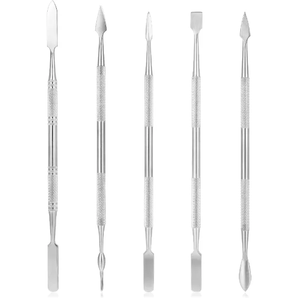Set di 5 spatole in acciaio per scolpire ceramica e argilla