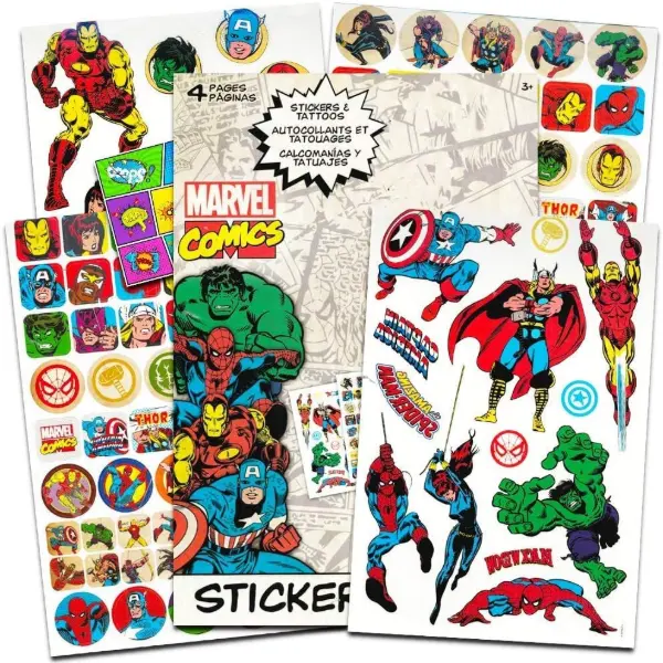 Marvel Comics — Set di adesivi e tatuaggi temporanei Avengers