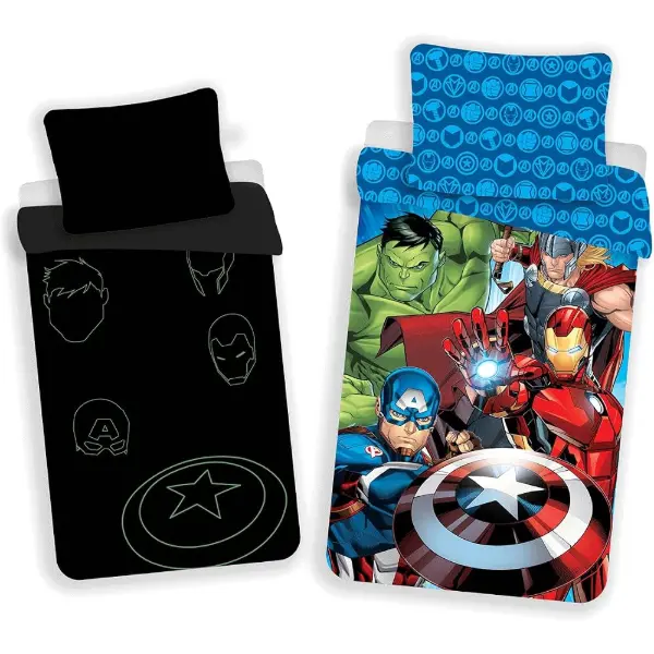 Jerry Fabrics — Set biancheria Avengers fosforescente, 140 × 200