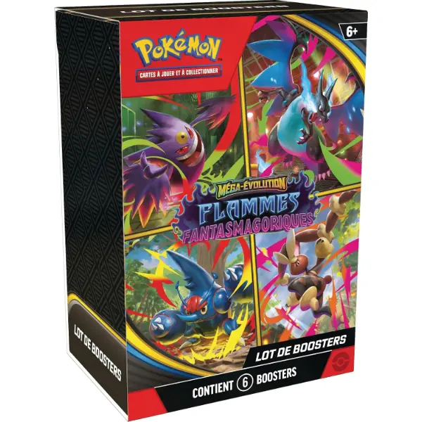 Set di sei buste Pokemon Mega-Evoluzione Fiamme Fantasmagoriche