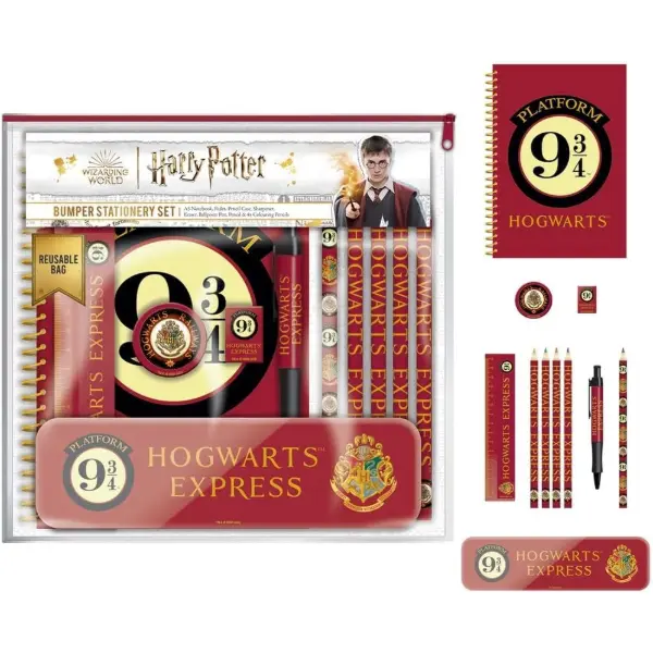 Set di cancelleria Harry Potter con design della piattaforma nove e tre quarti