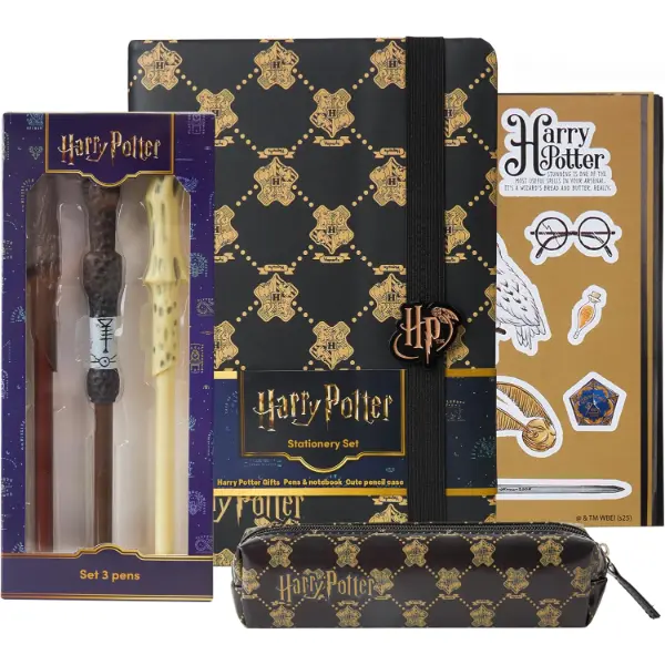 Set di cancelleria Harry Potter con quaderno diario penna a sfera a bacchetta e astuccio
