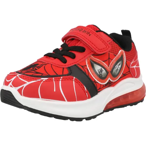 Scarpe Spiderman rosse per bambini con chiusura facile e luci nella suola