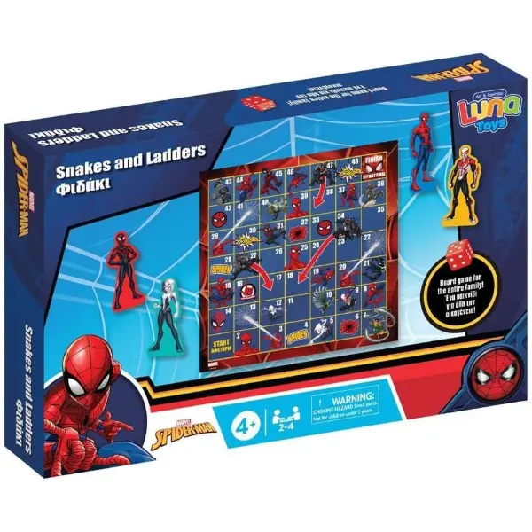 Gioco da tavolo tradizionale Spiderman serpenti e scale